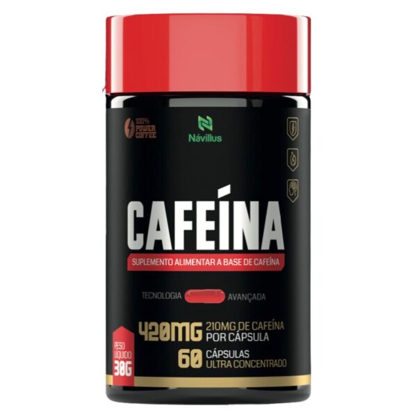 Cafeína 400mg 60 caps Super Concentrada - Energia e Foco Intensos