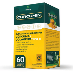 Curcumin - Ação Anti-inflamatória Natural Suplemento Alimentar em Cápsulas com Curcuma longa 960mg + Colágeno UC-II 40mg