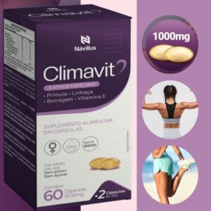 Climavit 60 caps - Equilíbrio Hormonal na Menopausa, Climatério e Fogachos