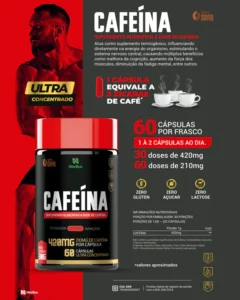 Cafeína 400mg 60 caps Super Concentrada - Energia e Foco Intensos